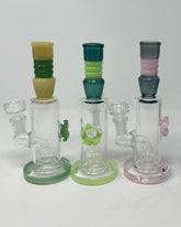 8 Inch Colorful Straight Water Pipe with Flower